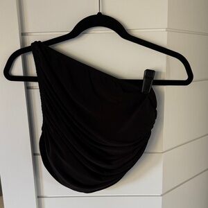 Norma Kamali Black One Shoulder top